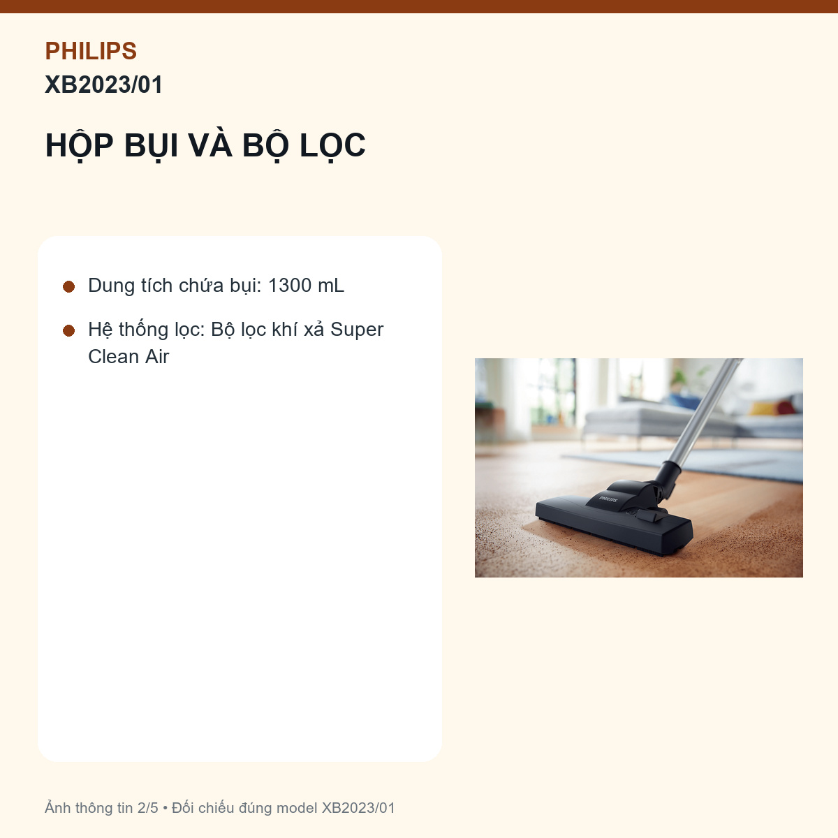 Philips XB2023/01 - Hộp 1,3 lít tạo nhịp dọn ngắn hơn