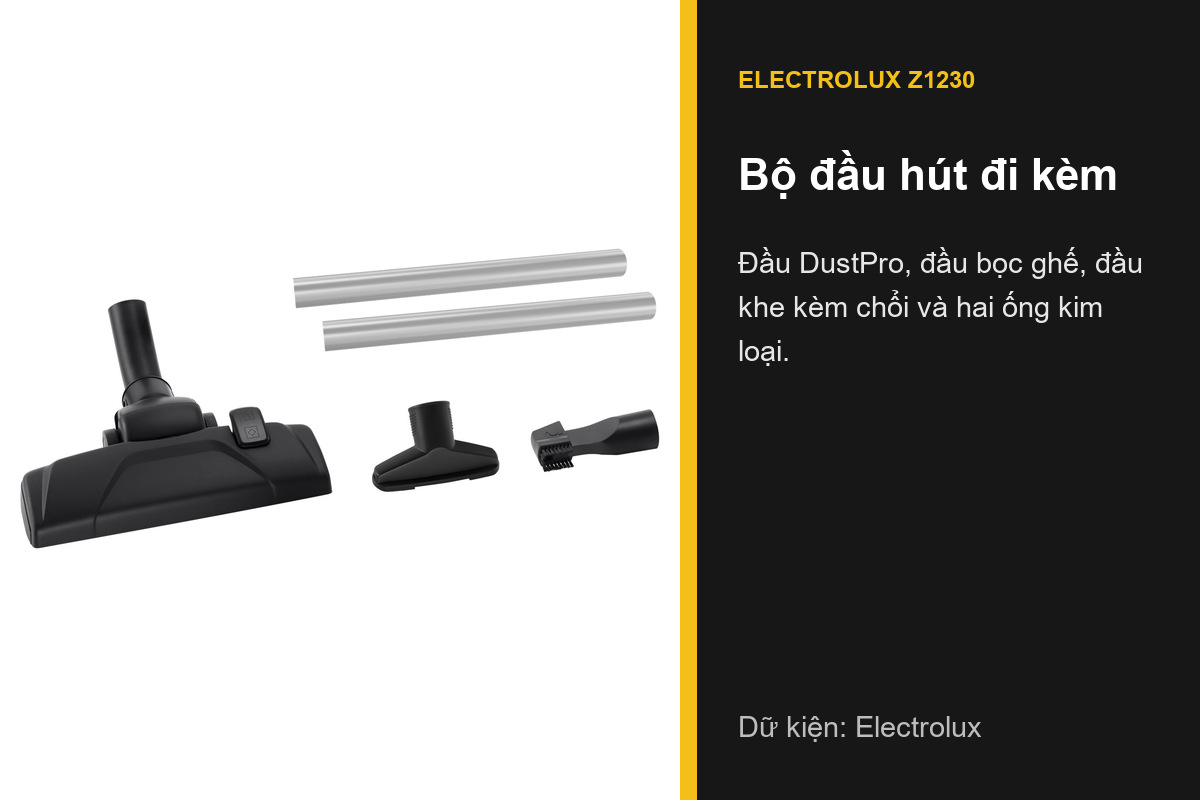 Bộ đầu hút và hai ống kim loại đi kèm Electrolux Z1230