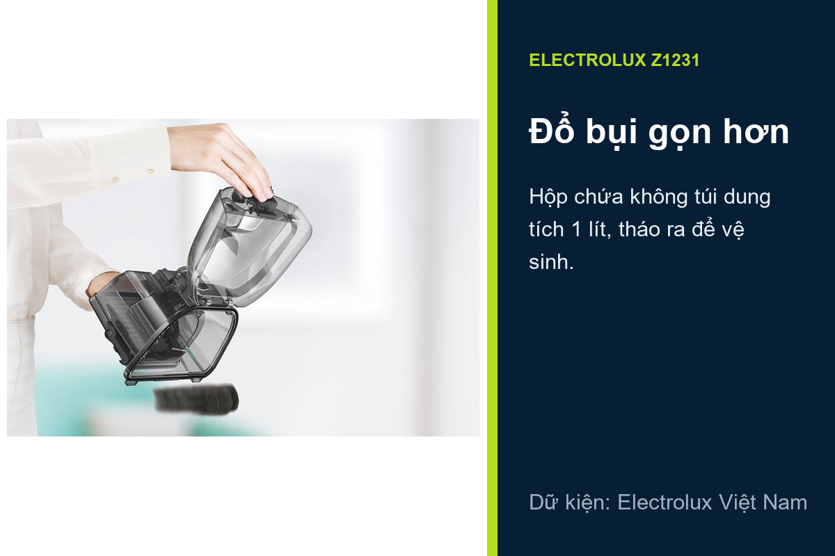 Electrolux Z1231 - Hộp bụi không túi dung tích 1 lít