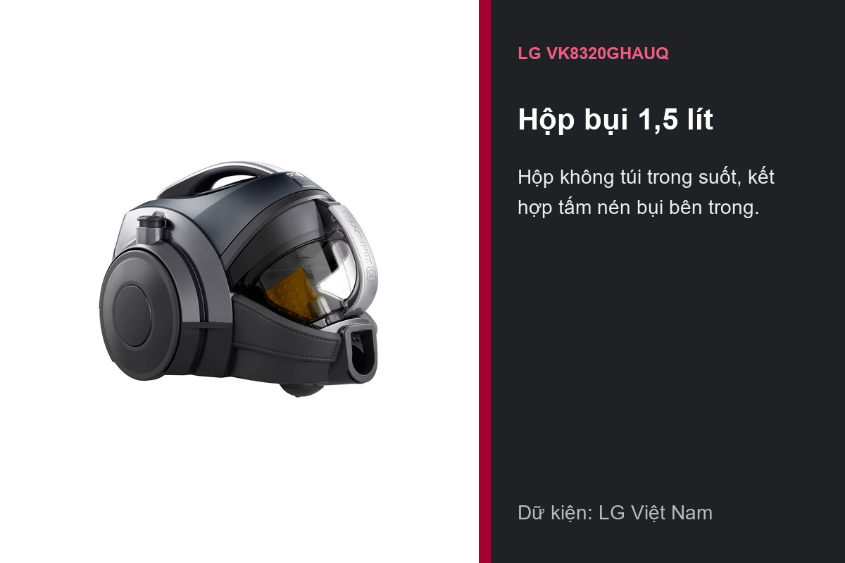 Hộp bụi 1,5 lít của LG VK8320GHAUQ