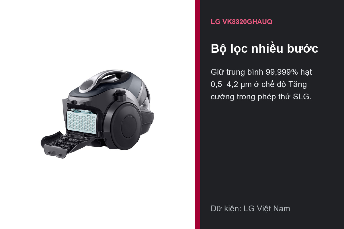 Bộ lọc nhiều bước phía sau LG VK8320GHAUQ