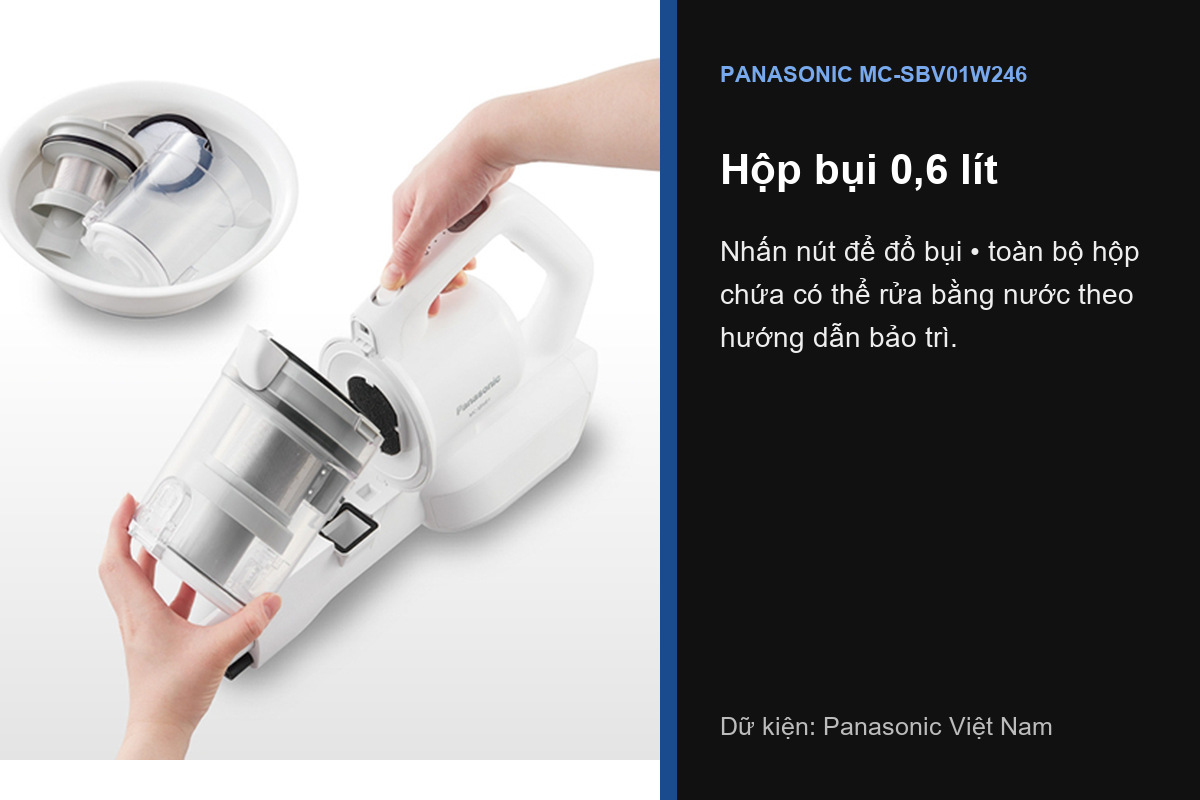 Hộp bụi Panasonic MC-SBV01W246 tháo rời để đổ và rửa