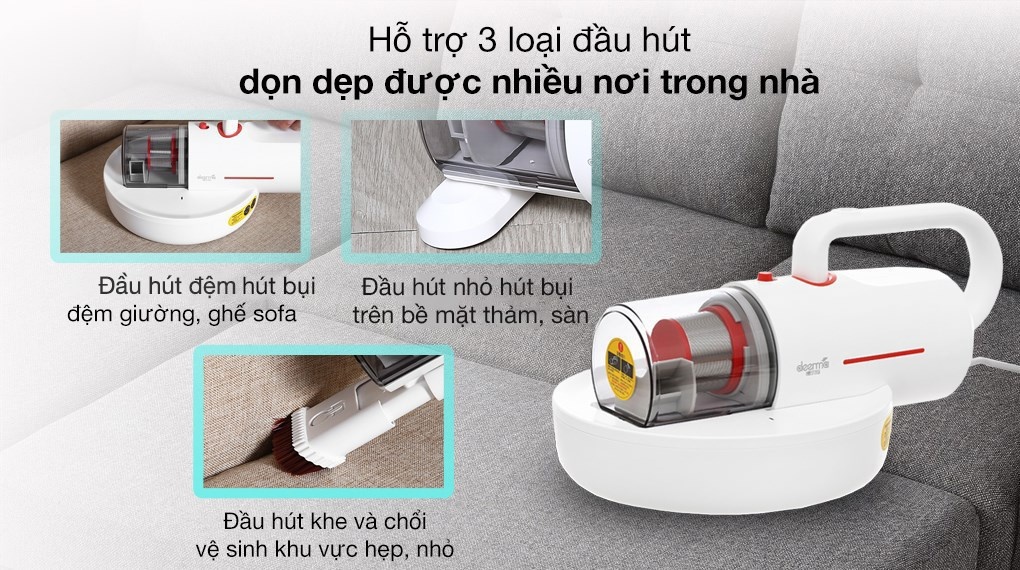 Ba đầu hút của Deerma CM1300 và vùng sử dụng