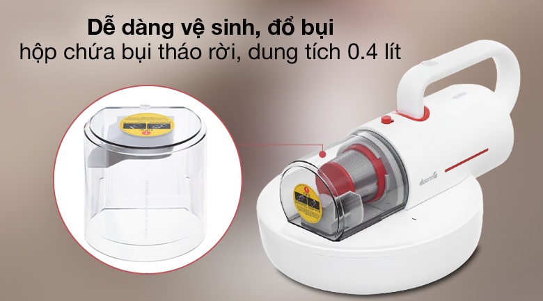 Hộp bụi tháo rời dung tích 0,4 lít của Deerma CM1900