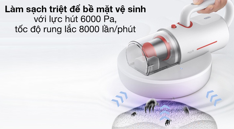 Lực hút 6.000 Pa và ba vùng rung 8.000 lần mỗi phút trên Deerma CM1900