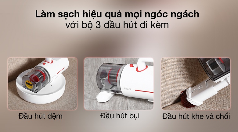 Ba đầu hút dành cho nệm, bề mặt và khe của Deerma CM1900