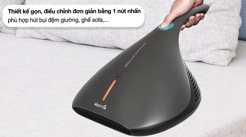 Tư thế cầm một nút của Deerma EX919 trên nệm
