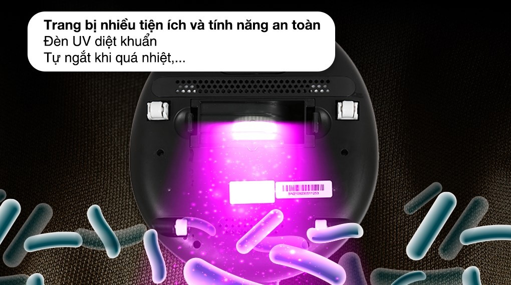 Vị trí đèn UV và bảo vệ quá nhiệt trên Deerma EX919