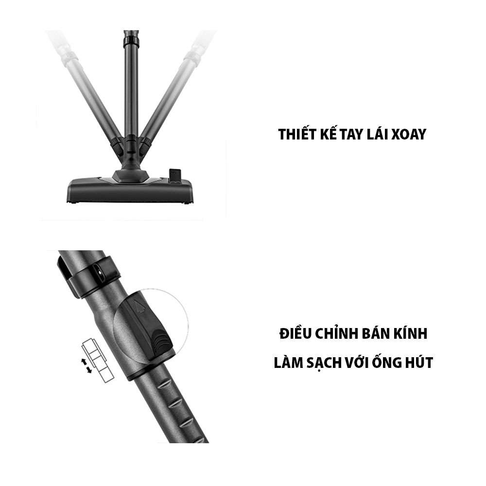 Tay lái xoay và điều chỉnh bán kính làm sạch của Toshiba VC-BL160F(K)