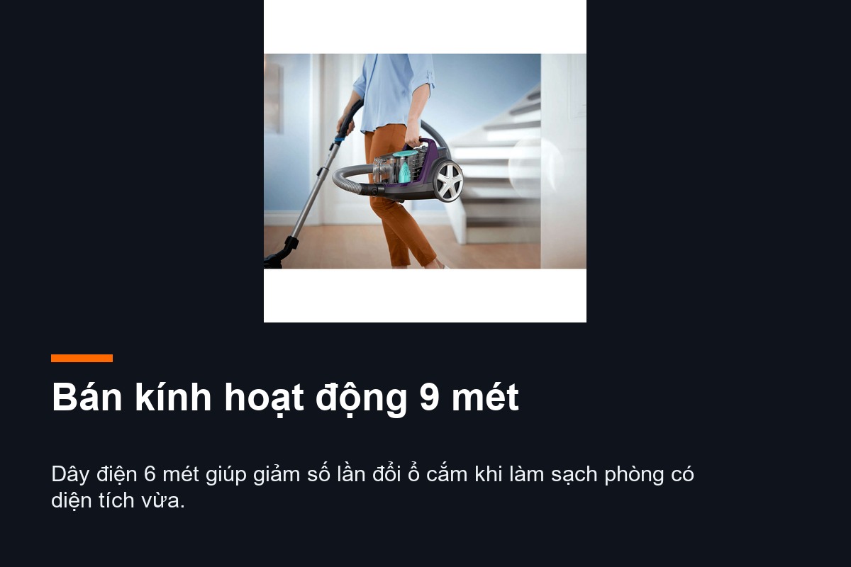 Ba vùng làm sạch của Philips FC9571/01