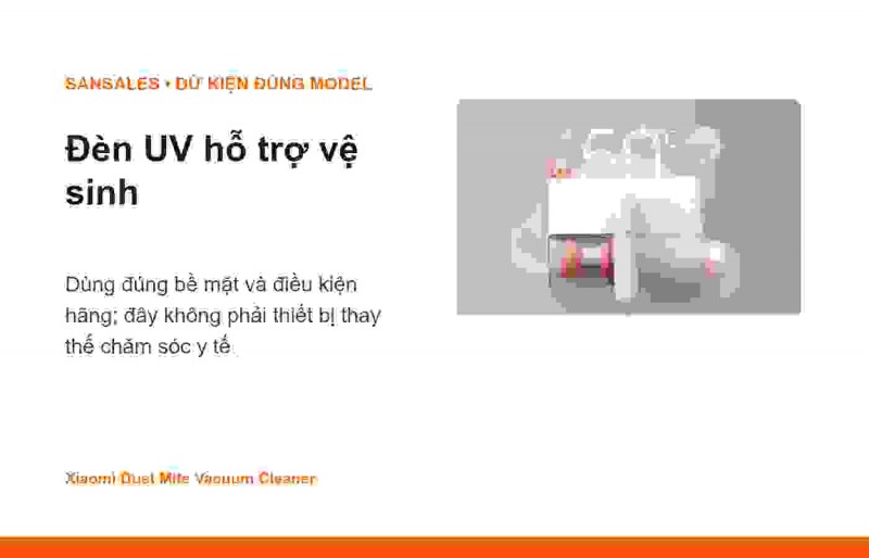 Đèn UV trên Xiaomi Dust Mite Vacuum Cleaner