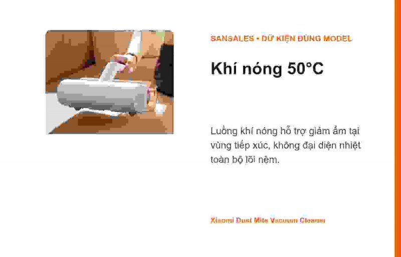 Luồng khí ấm của Xiaomi Dust Mite Vacuum Cleaner