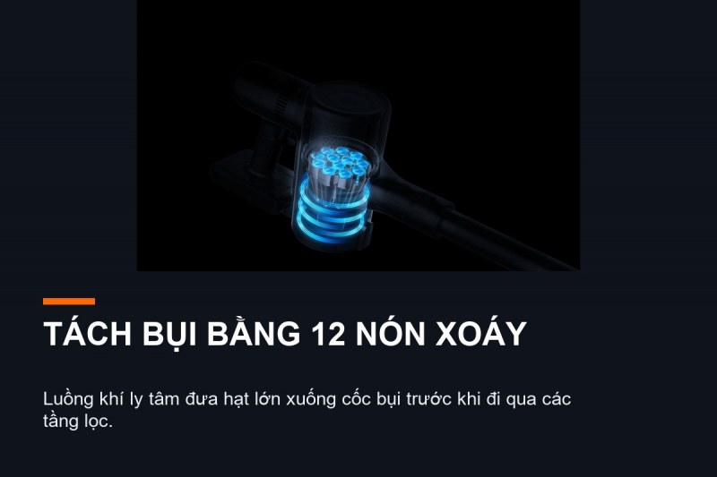 Hệ thống tách bụi 12 nón xoáy trên Xiaomi G9 Plus