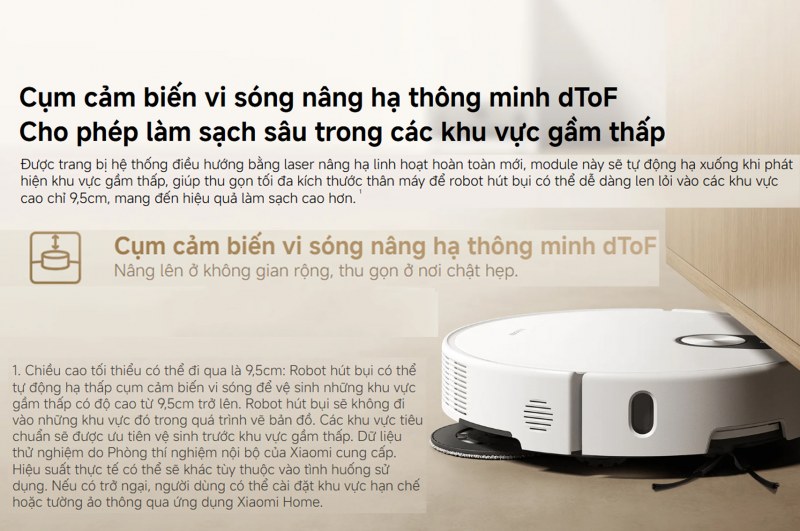 Lực hút tối đa 20.000 Pa của Xiaomi Robot Vacuum 5