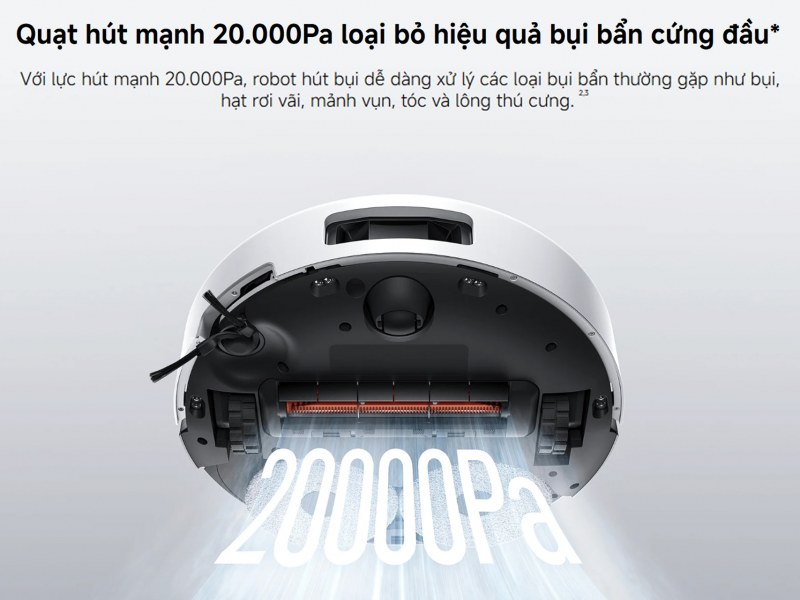 Cánh tay làm sạch sát mép của Xiaomi Robot Vacuum 5