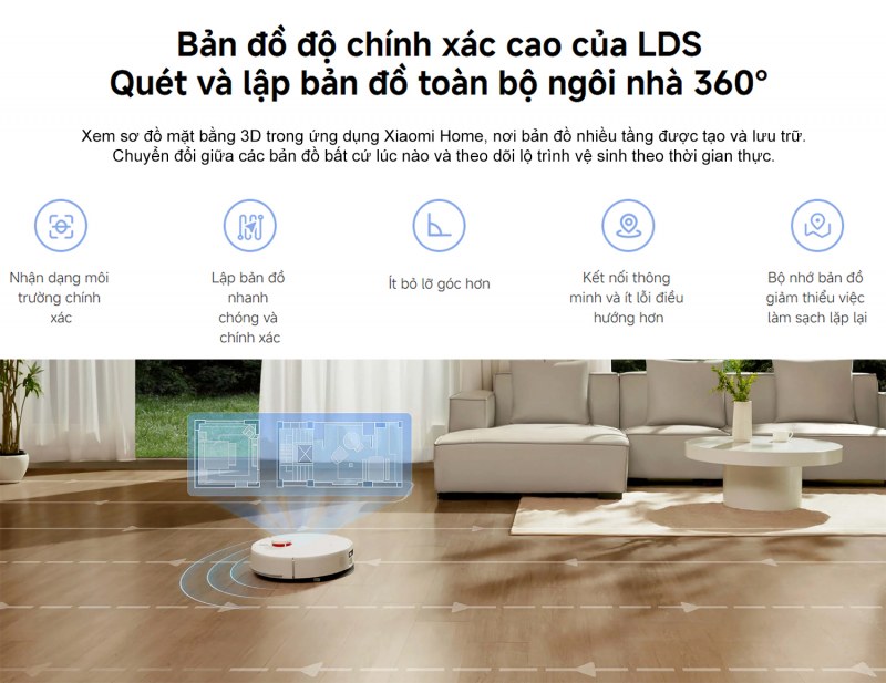 Điều khiển Xiaomi Robot Vacuum H40 bằng Xiaomi Home