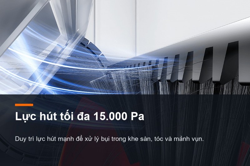 Lực hút tối đa 15.000 Pa của Xiaomi Robot Vacuum H50 Pro