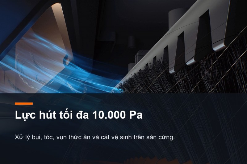 Lực hút tối đa 10.000 Pa của Xiaomi Robot Vacuum H50