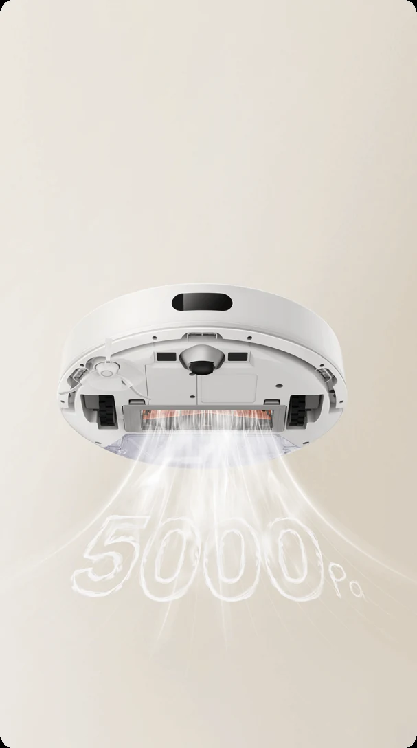 Mặt dưới Xiaomi Robot Vacuum S20 với lực hút 5.000 Pa