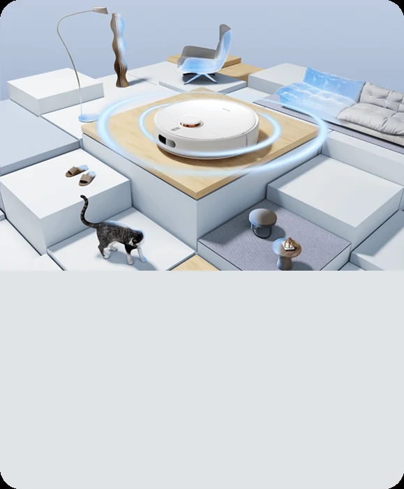 Xiaomi Robot Vacuum S40C tránh chướng ngại trong không gian nhiều đồ